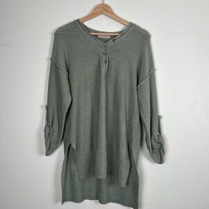 Ces Femme Sweater Womens‎ Size Small Sage Green Open Weave Slouchy Minimalist